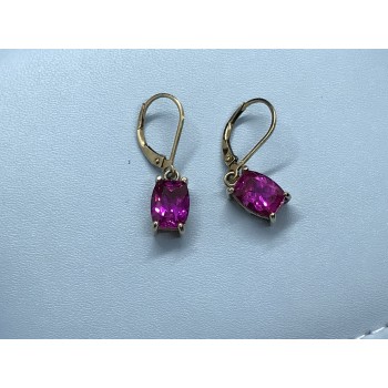 Sky Jewelry Серебряные серьги (позолота) с камнем розовый топаз