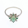 Sky Jewelry Золотое Кольцо с камнями Звездчатый Сапфир , Изумруд и Бриллиант