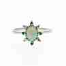 Sky Jewelry Золотое Кольцо с камнями Звездчатый Сапфир , Изумруд и Бриллиант