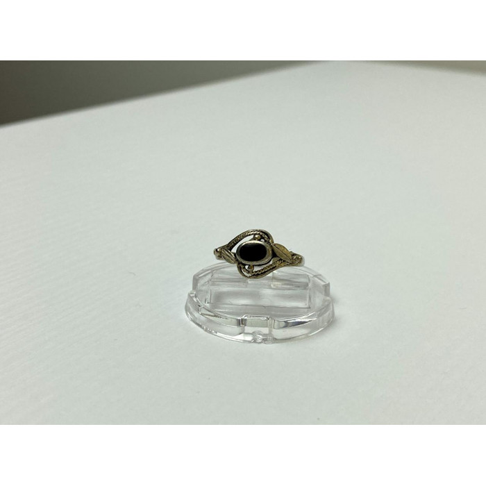 Sky Jewelry Винтажное Серебряное Кольцо с Черным Ониксом