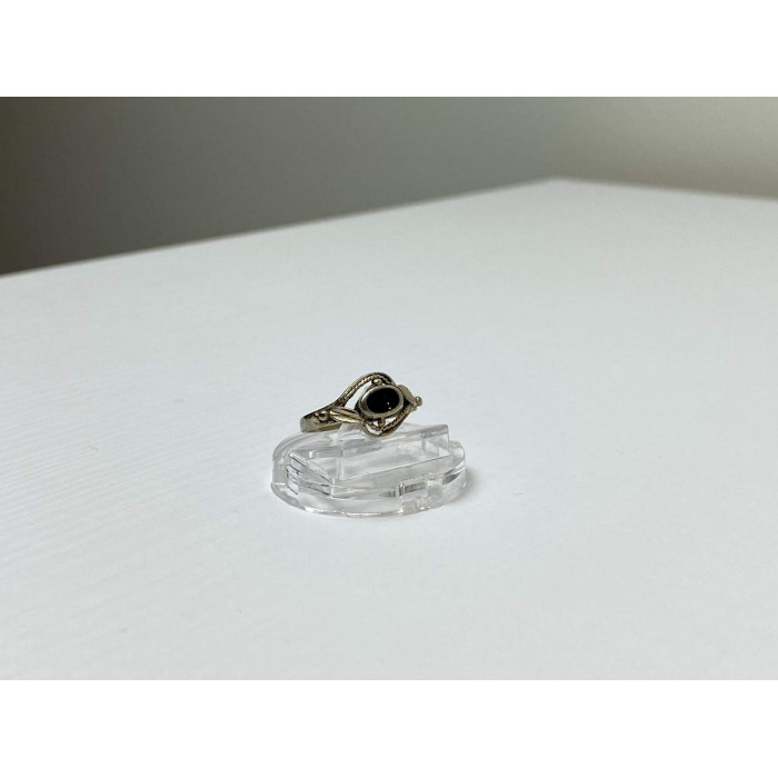 Sky Jewelry Винтажное Серебряное Кольцо с Черным Ониксом