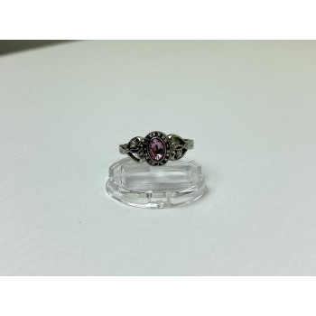 Sky Jewelry Серебряное Кольцо с камнями Розовый Топаз и Гошенит (Берилл)