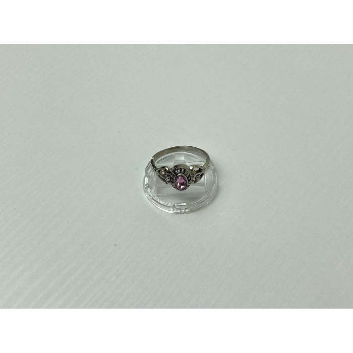 Sky Jewelry Серебряное Кольцо с камнями Розовый Топаз и Гошенит (Берилл)