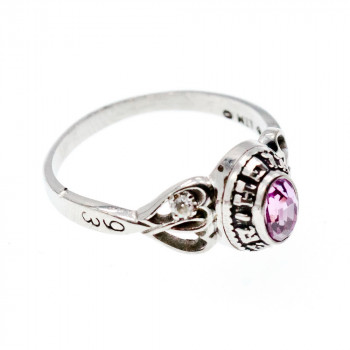 Sky Jewelry Серебряное Кольцо с камнями Розовый Топаз и Гошенит (Берилл)