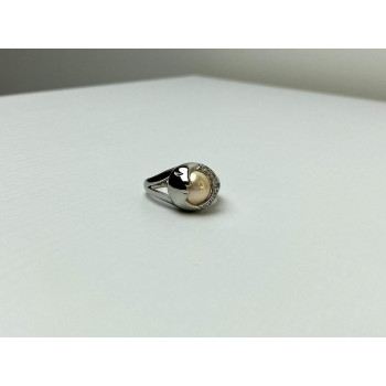 Sky Jewelry Кольцо с Жемчугом и  Фианитами  *Луна*