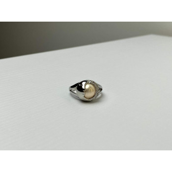 Sky Jewelry Кольцо с Жемчугом и  Фианитами  *Луна*