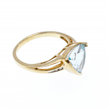 Sky Jewelry Золотое кольцо 10К (417 проба ) с Топазом и Бриллиантами   *Блеск Топаза*