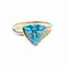 Sky Jewelry Золотое кольцо 10К (417 проба ) с Топазом и Бриллиантами   *Блеск Топаза*