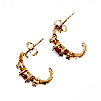 Sky Jewelry Серебряные серьги (позолота) с камнем Альмандин