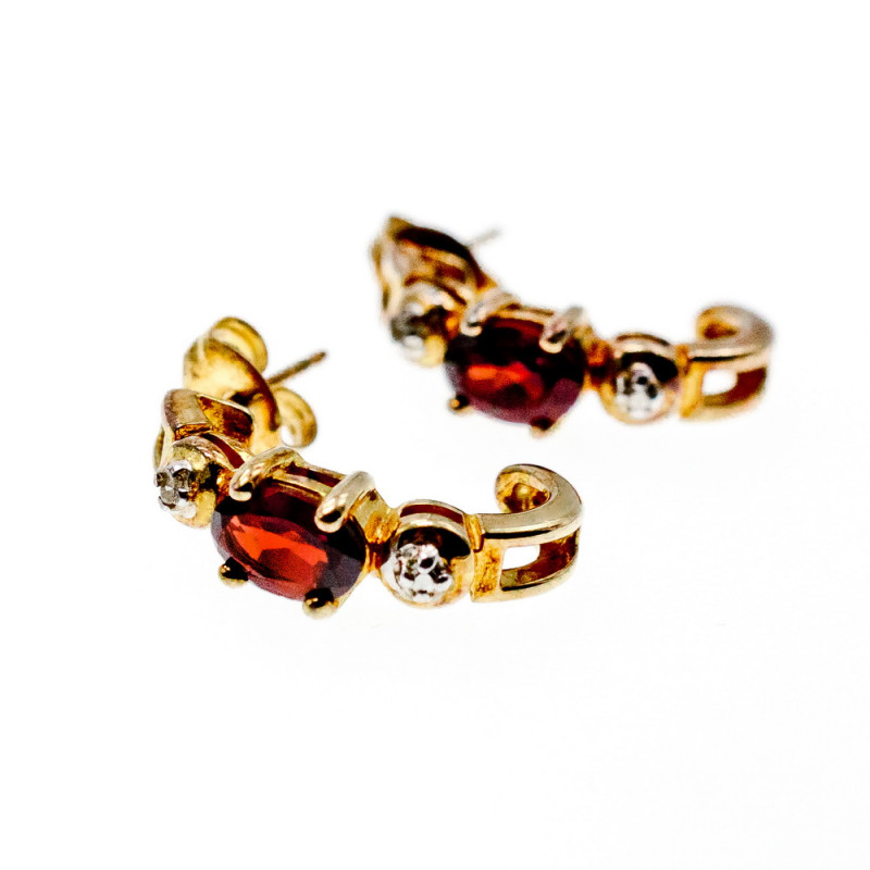 Sky Jewelry Серебряные серьги (позолота) с камнем Альмандин