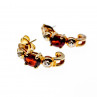 Sky Jewelry Серебряные серьги (позолота) с камнем Альмандин
