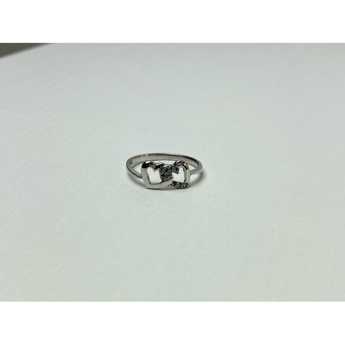Sky Jewelry Серебряное Кольцо с камнями Аквамарин   *Сердца*