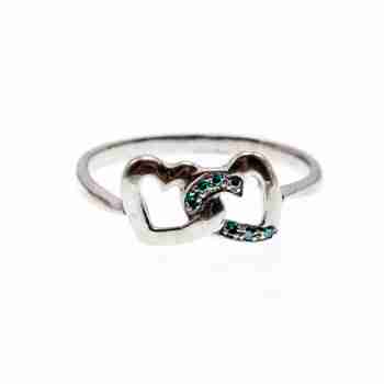 Sky Jewelry Серебряное Кольцо с камнями Аквамарин   *Сердца*