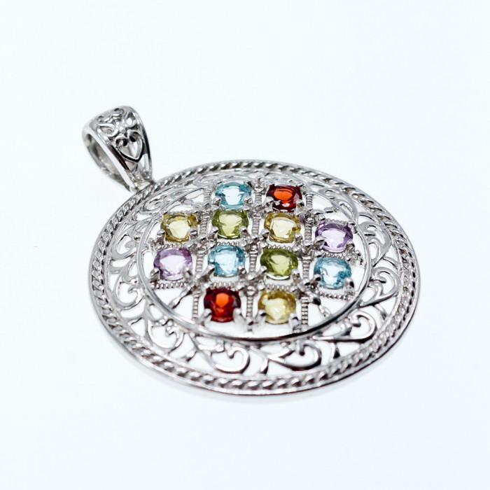 Sky Jewelry Серебряный кулон с натуральными камнями  Очарование