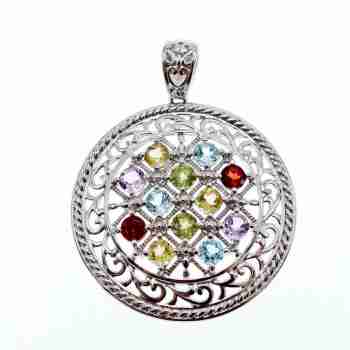 Sky Jewelry Серебряный кулон с натуральными камнями  Очарование