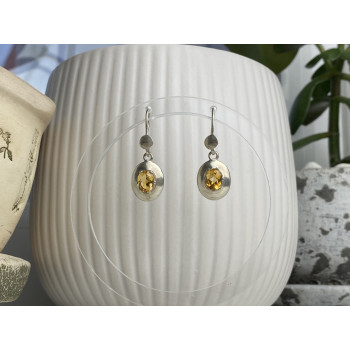 Sky Jewelry Серебряные серьги с желтым турмалином