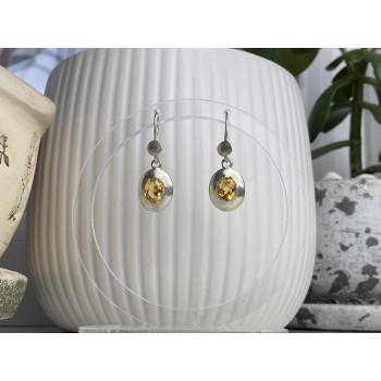 Sky Jewelry Серебряные серьги с желтым турмалином