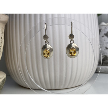 Sky Jewelry Серебряные серьги с желтым турмалином