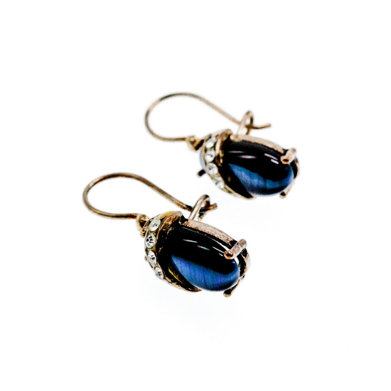 Sky Jewelry Серебряные серьги с ониксом и фианитами