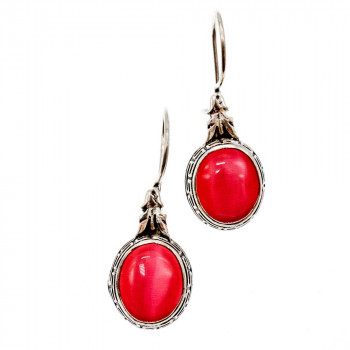 Sky Jewelry Серебряные винтажные серьги с Агатом