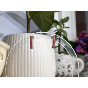 Sky Jewelry Серебряные серьги-гвоздики с красным перламутром