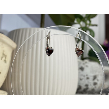 Sky Jewelry Серебряные серьги  со спессартином  Сердце