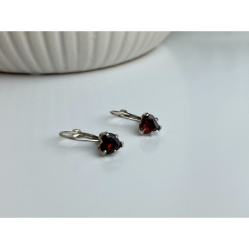 Sky Jewelry Серебряные серьги  со спессартином  Сердце