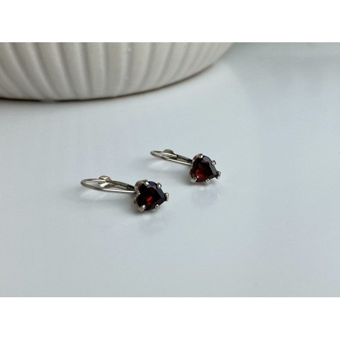 Sky Jewelry Серебряные серьги  со спессартином  Сердце