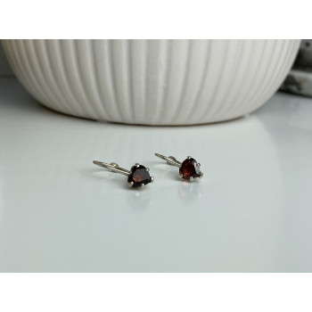 Sky Jewelry Серебряные серьги  со спессартином  Сердце