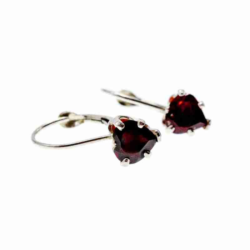 Sky Jewelry Серебряные серьги  со спессартином  Сердце