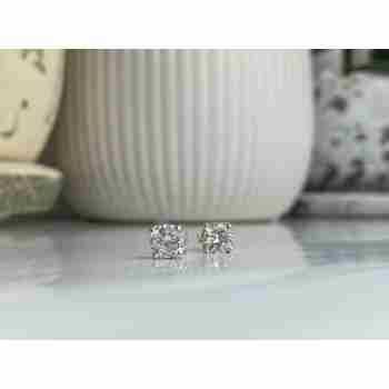 Sky Jewelry Серебряные серьги-гвоздики с фианитами Блеск