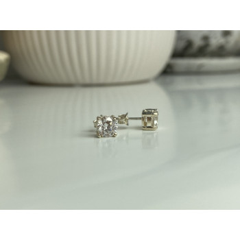 Sky Jewelry Серебряные серьги-гвоздики с фианитами Блеск