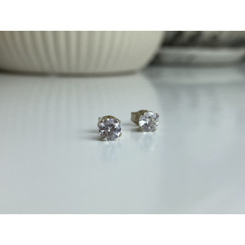 Sky Jewelry Серебряные серьги-гвоздики с фианитами Нежность