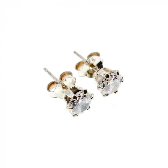 Sky Jewelry Серебряные серьги-гвоздики с фианитами Нежность