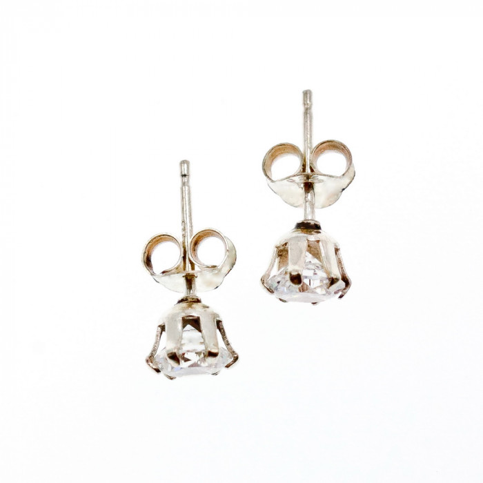 Sky Jewelry Серебряные серьги-гвоздики с фианитами Нежность