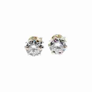 Sky Jewelry Серебряные серьги-гвоздики с фианитами Нежность