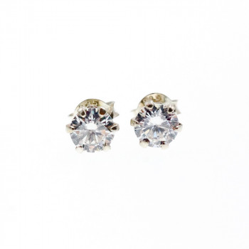 Sky Jewelry Серебряные серьги-гвоздики с фианитами Нежность