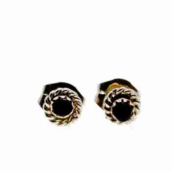 Sky Jewelry Серебряные серьги-гвоздики с агатом Маленькое Счастье