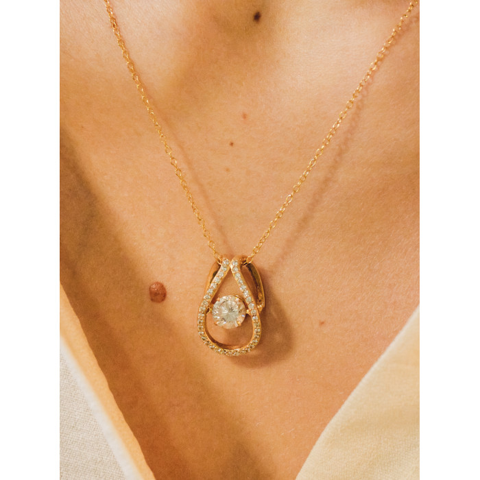 Sky Jewelry Серебряная цепочка с кулоном фианиты Блеск Алмаза