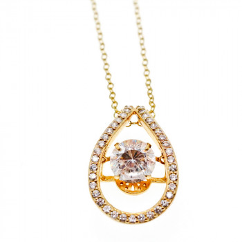 Sky Jewelry Серебряная цепочка с кулоном фианиты Блеск Алмаза