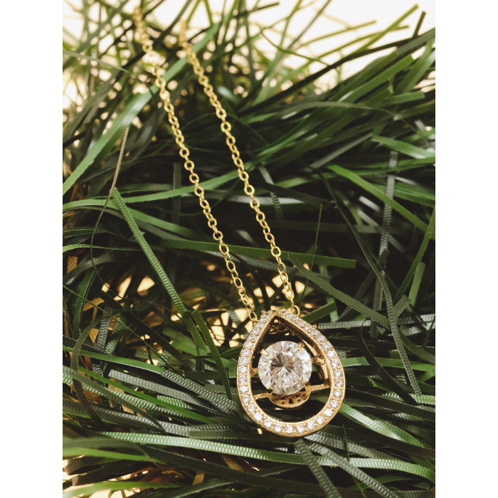 Sky Jewelry Серебряная цепочка с кулоном фианиты Блеск Алмаза