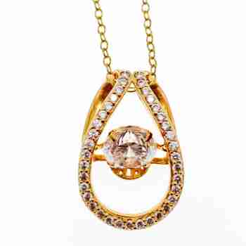 Sky Jewelry Серебряная цепочка с кулоном фианиты Блеск Алмаза