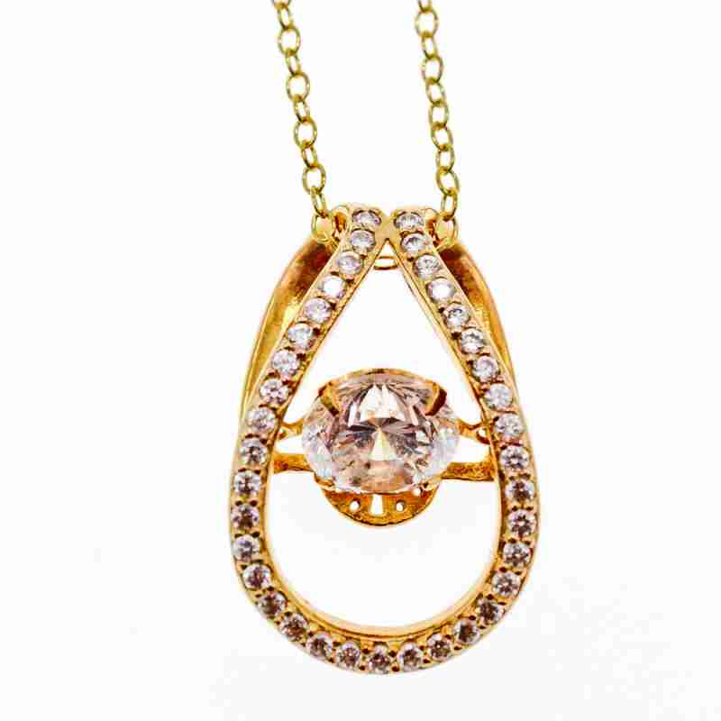 Sky Jewelry Серебряная цепочка с кулоном фианиты Блеск Алмаза
