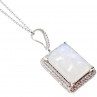 Sky Jewelry Серебряная цепочка с кулоном лунный камень и фианиты