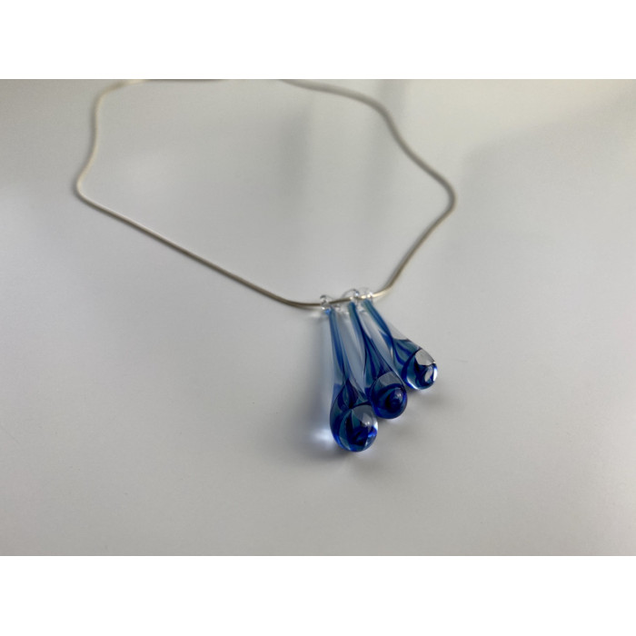 Sky Jewelry Серебряная цепочка с кулоном ювелирное стекло