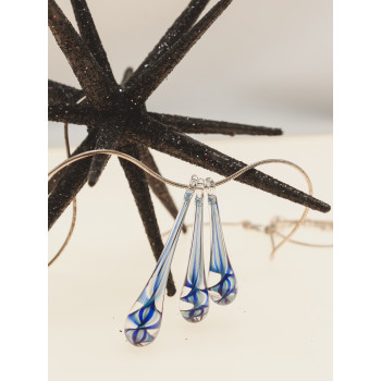 Sky Jewelry Серебряная цепочка с кулоном ювелирное стекло