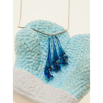 Sky Jewelry Серебряная цепочка с кулоном ювелирное стекло