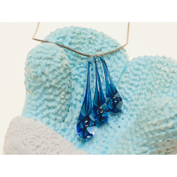 Sky Jewelry Серебряная цепочка с кулоном ювелирное стекло