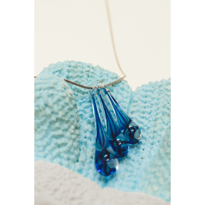 Sky Jewelry Серебряная цепочка с кулоном ювелирное стекло