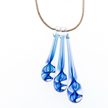 Sky Jewelry Серебряная цепочка с кулоном ювелирное стекло